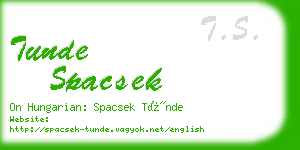 tunde spacsek business card